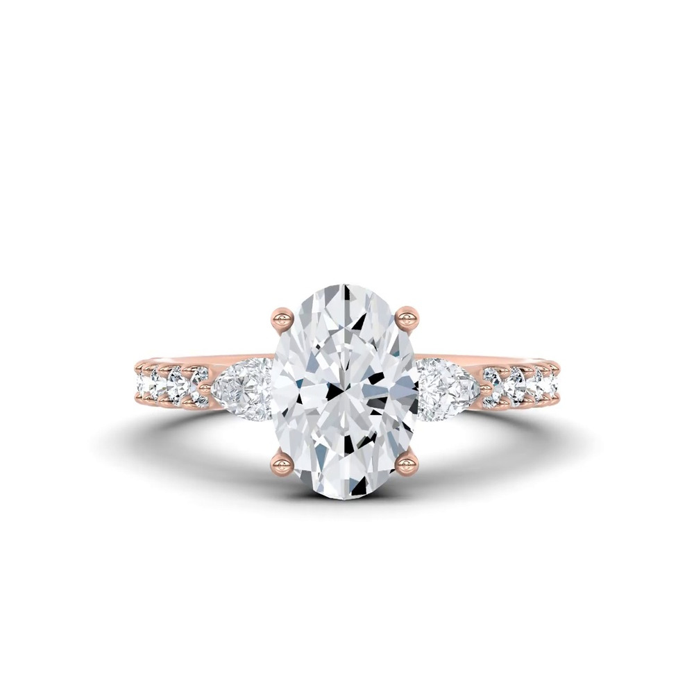 360 degree view of Perelle Pear Pavé Lab Engagement Ring