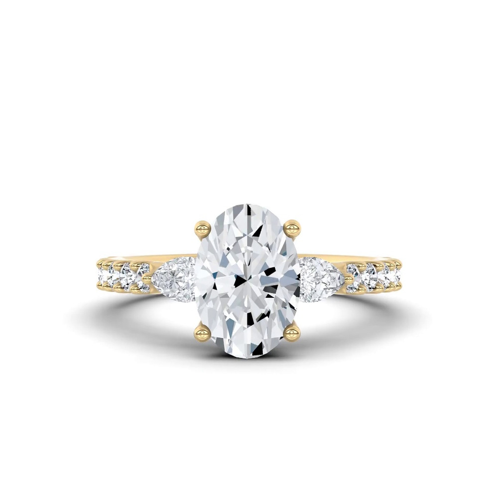360 degree view of Perelle Pear Pavé Lab Engagement Ring