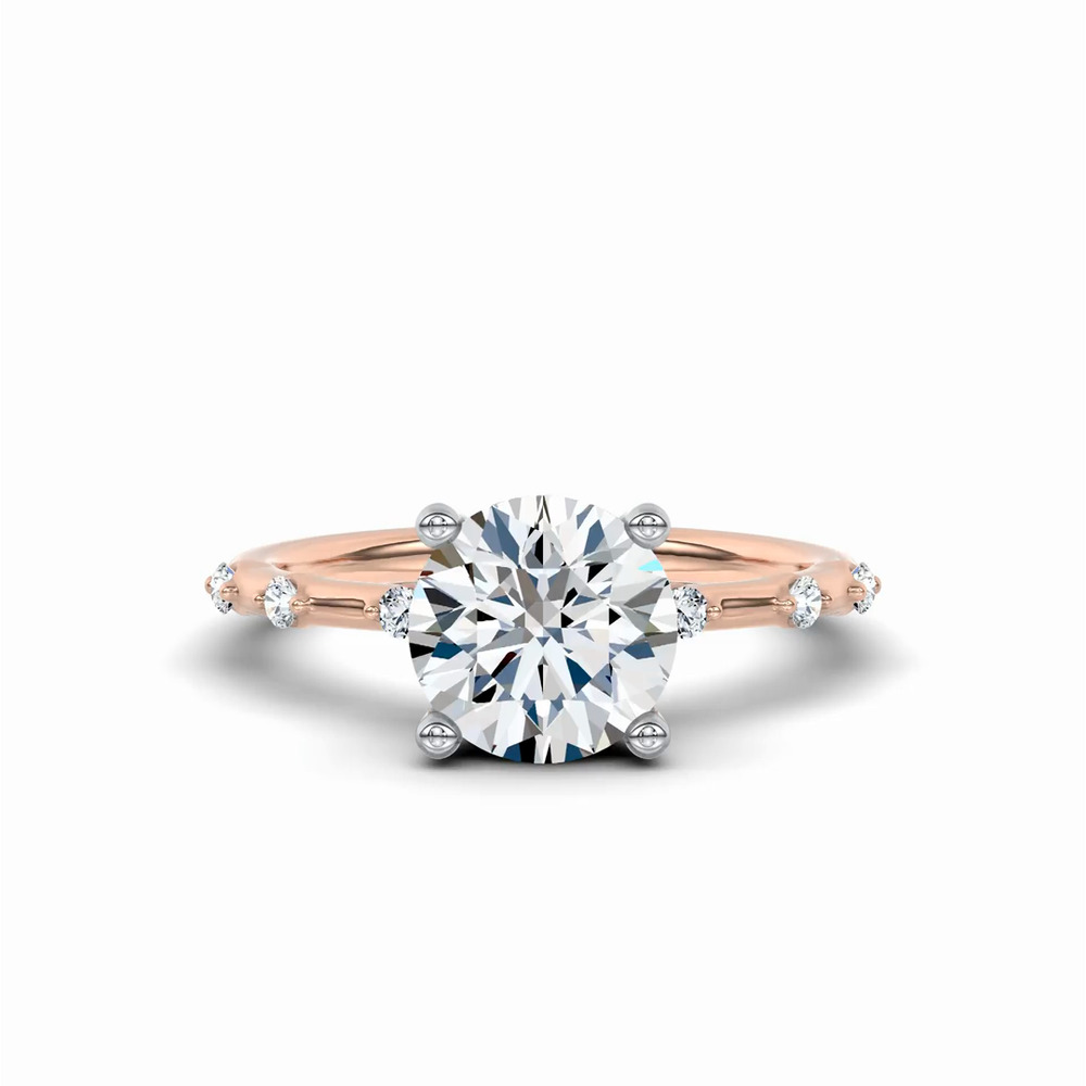 360 degree view of Starlight Spaced Hidden Halo Engagement Ring