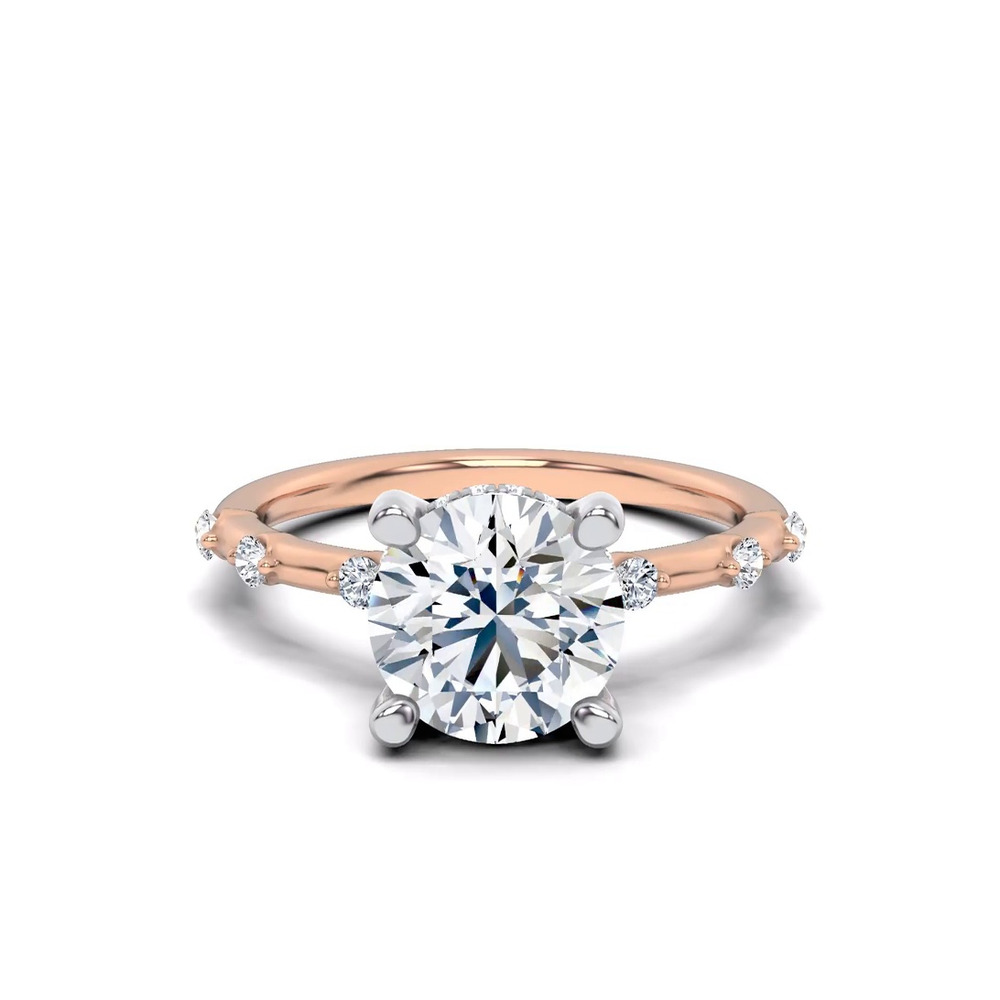 360 degree view of Starlight Spaced Hidden Halo Engagement Ring