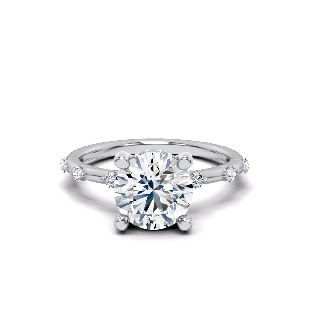 360 degree view of Starlight Spaced Hidden Halo Engagement Ring