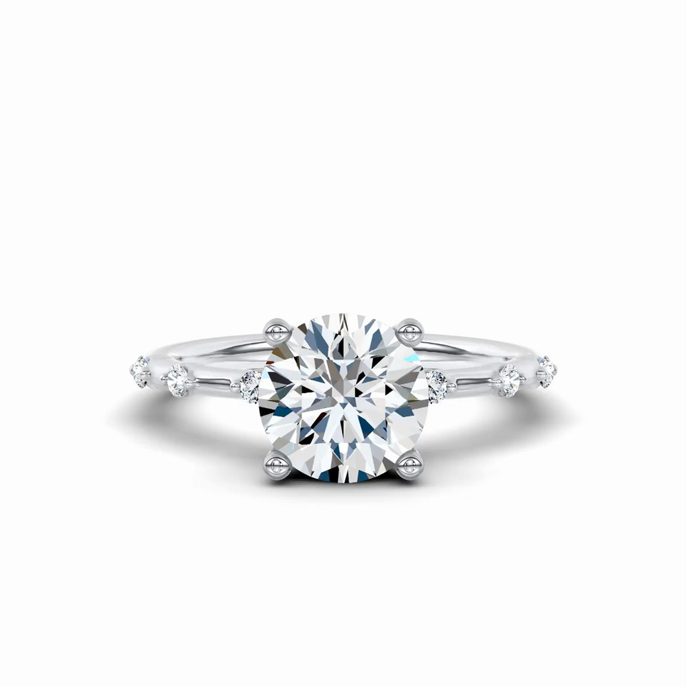 360 degree view of Starlight Spaced Hidden Halo Engagement Ring