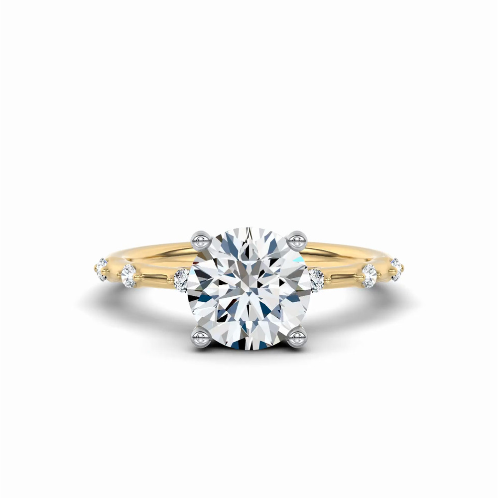 360 degree view of Starlight Spaced Hidden Halo Engagement Ring