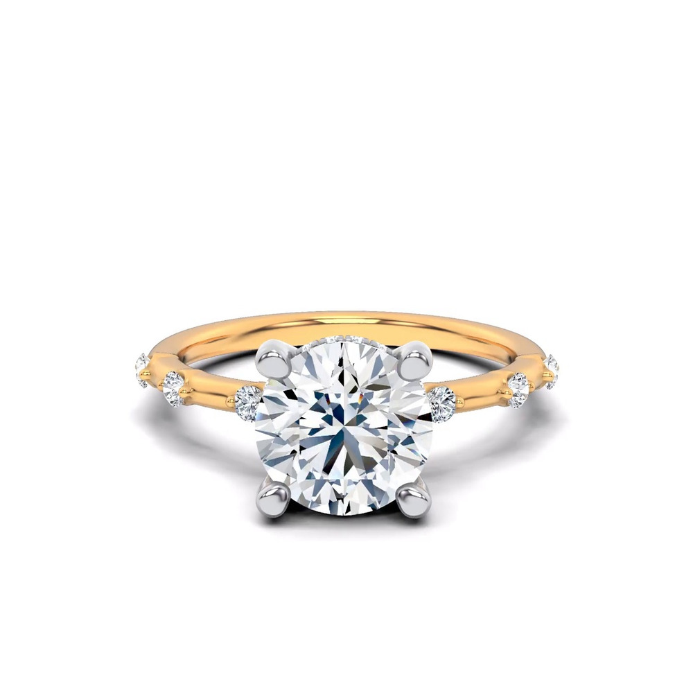360 degree view of Starlight Spaced Hidden Halo Engagement Ring