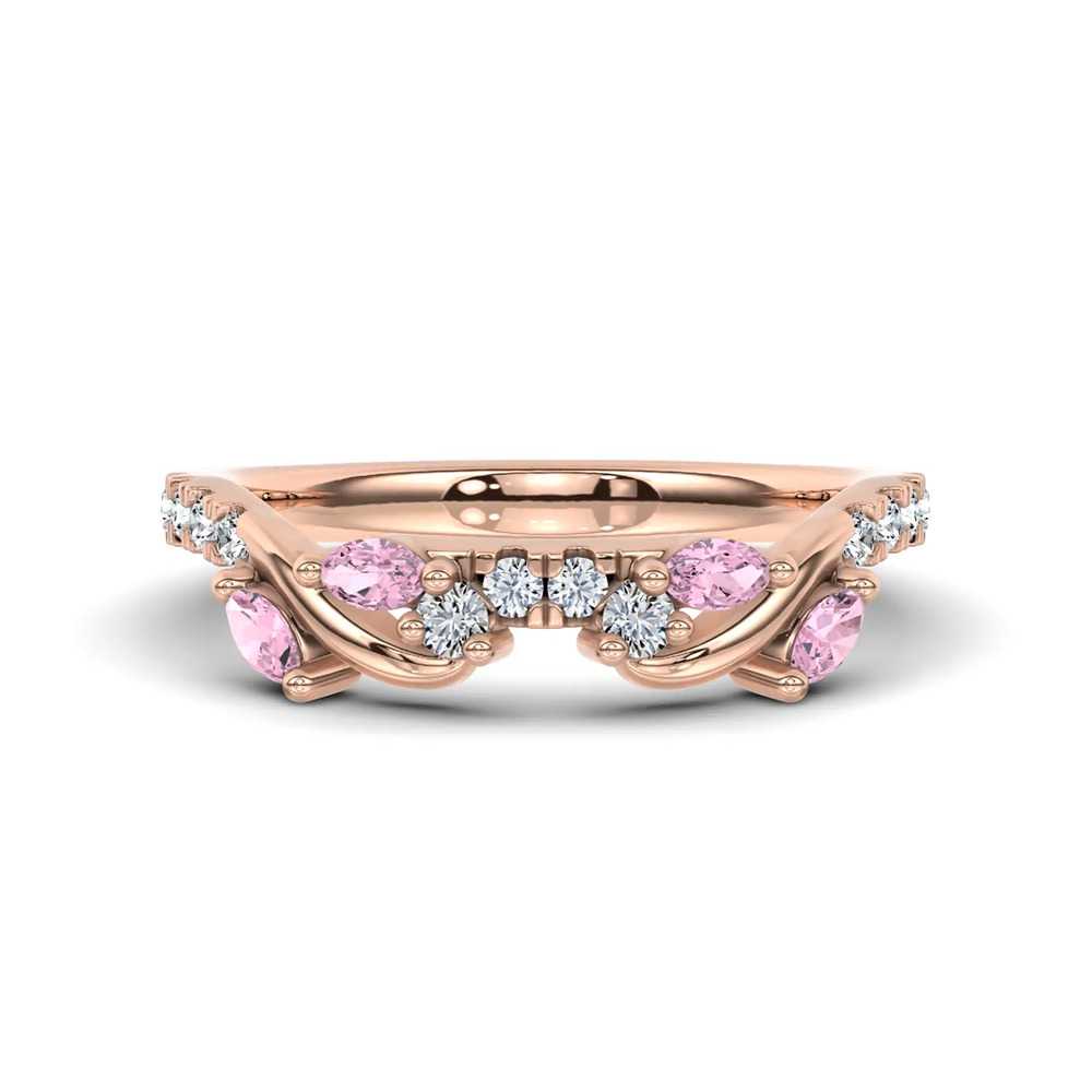 360 degree view of Hayden Lab Pink Sapphire And Diamond Band