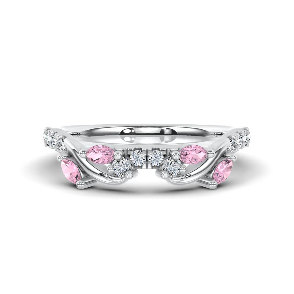 360 degree view of Hayden Lab Pink Sapphire And Diamond Band