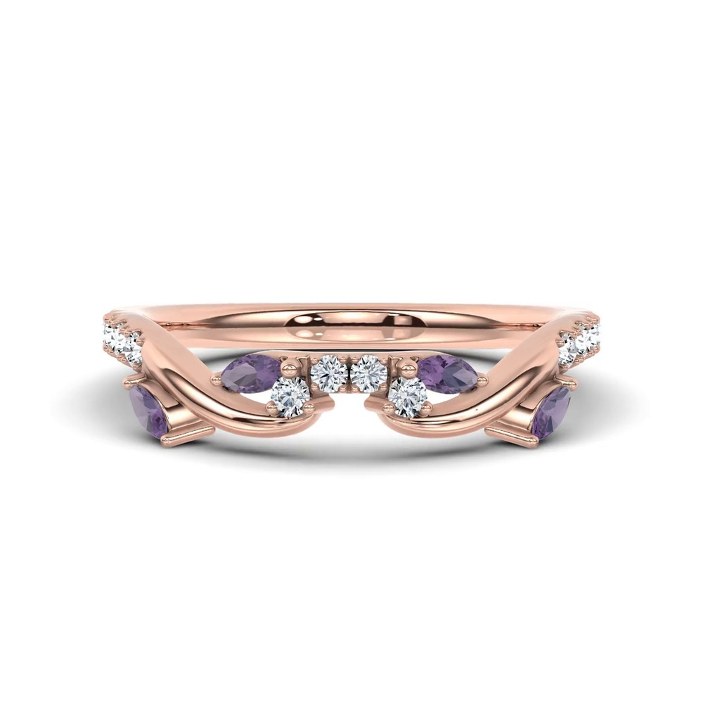 360 degree view of Hayden Amethyst And Lab Diamond Band