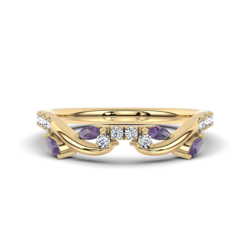 360 degree view of Hayden Amethyst And Lab Diamond Band