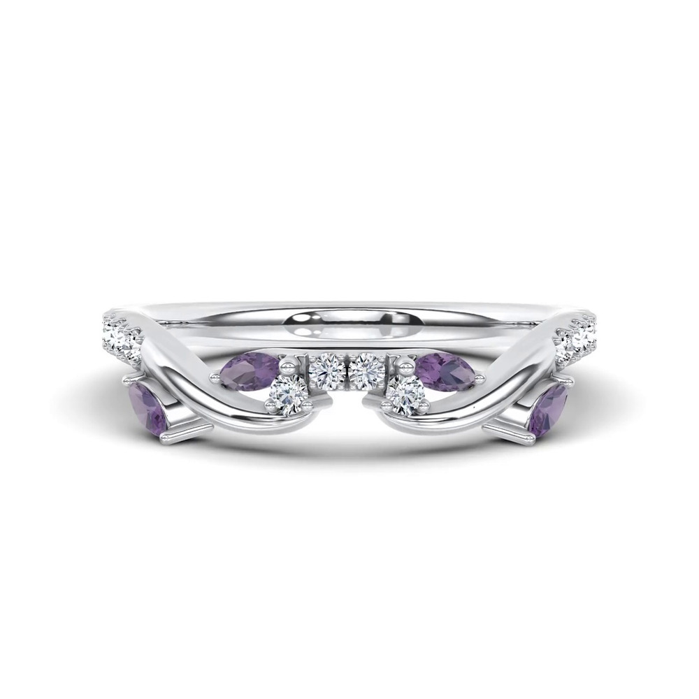 360 degree view of Hayden Amethyst And Lab Diamond Band