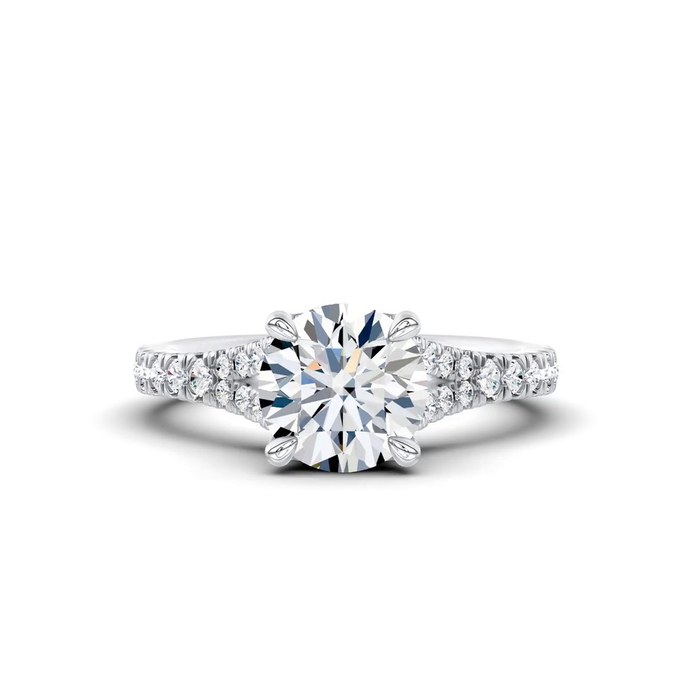 360 degree view of Classic Cutaway Lab Pavé Engagement Ring by Christian Siriano
