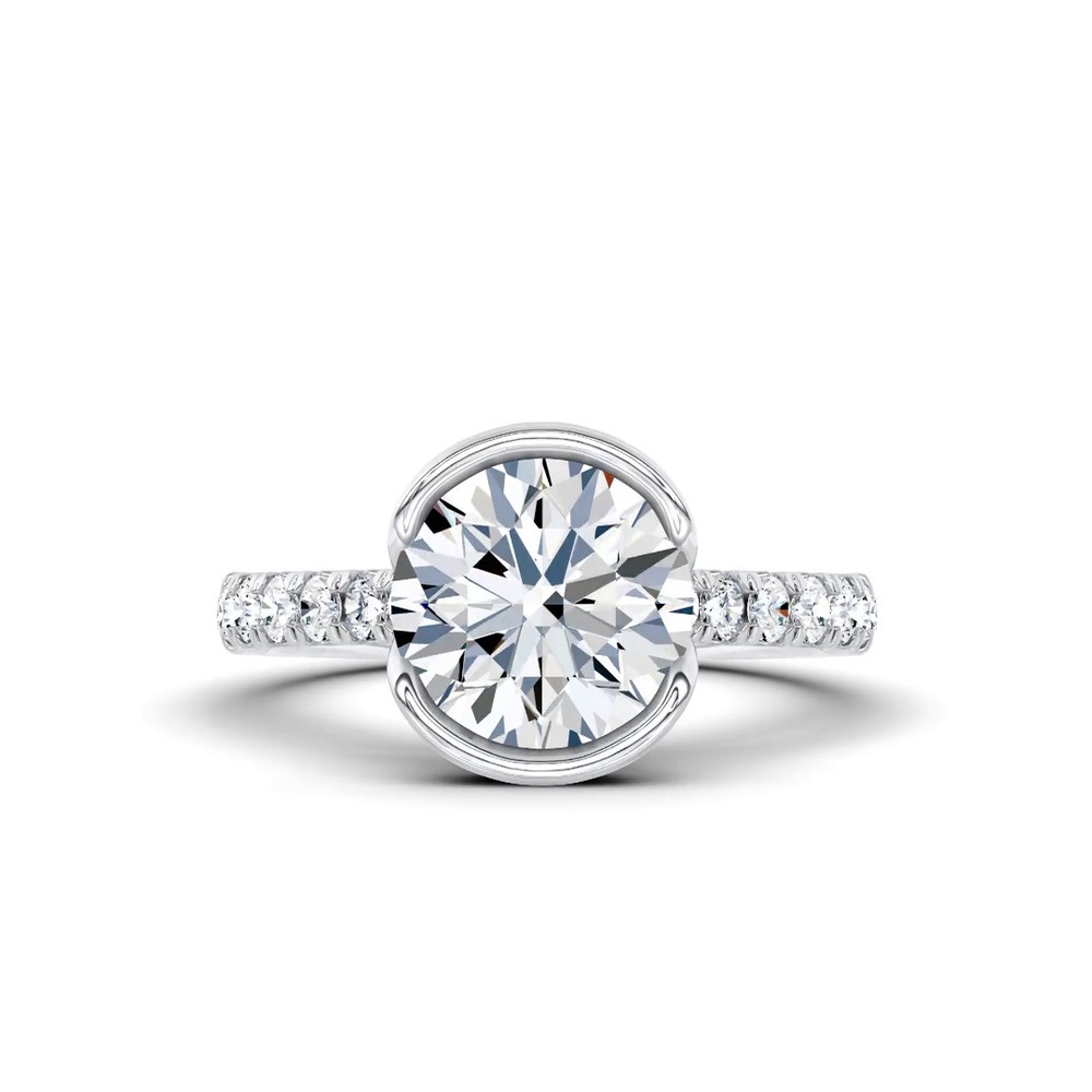 360 degree view of Duet Bezel Engagement Ring by Christian Siriano