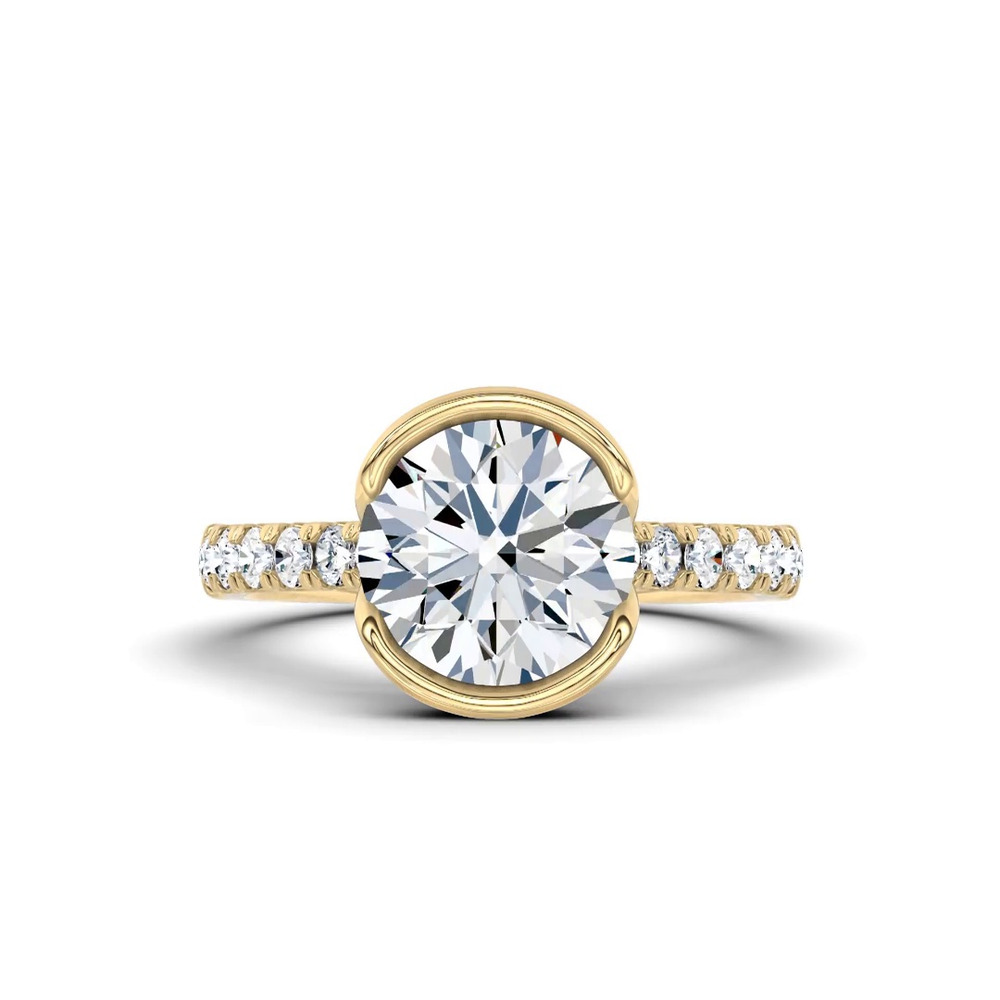 360 degree view of Duet Bezel Lab Engagement Ring by Christian Siriano