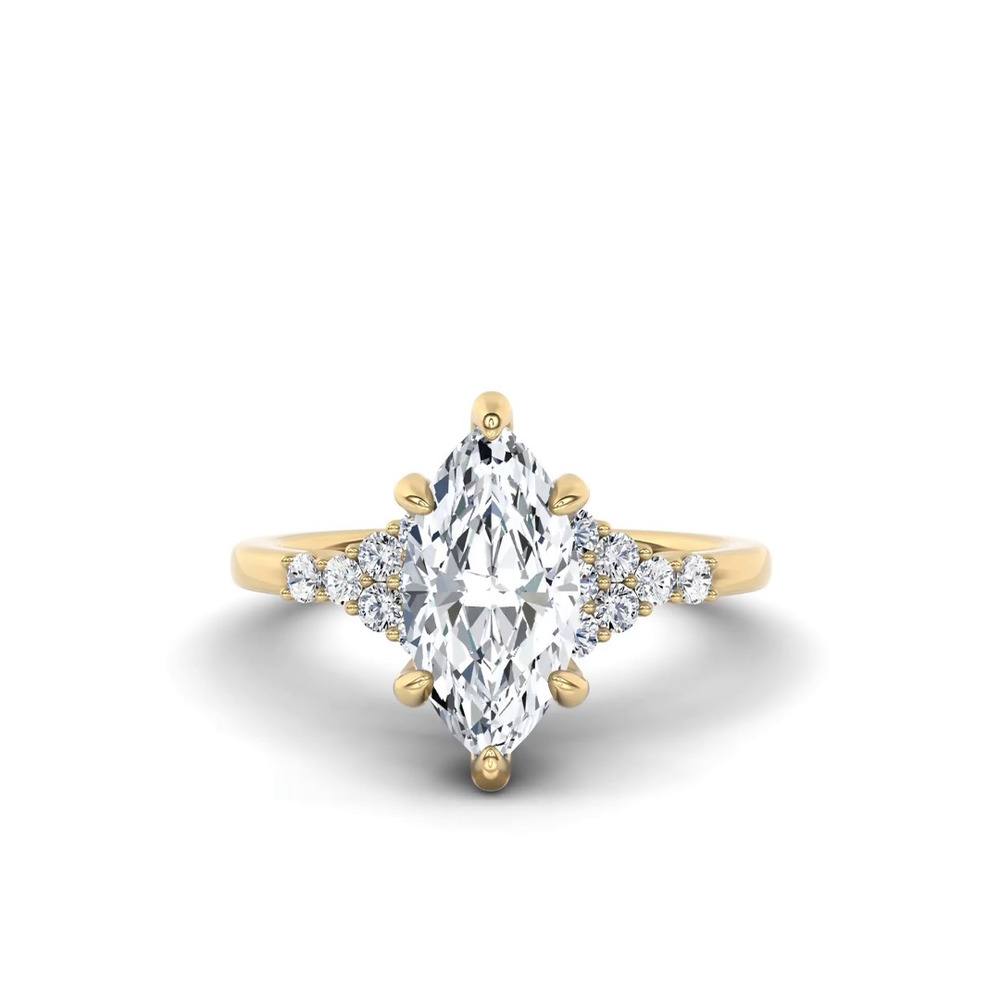 360 degree view of Dorian Cluster Lab Engagement Ring