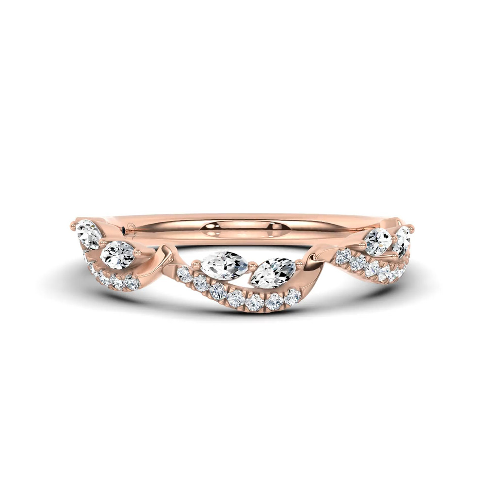 360 degree view of Poise Scalloped Pavé Band by Christian Siriano