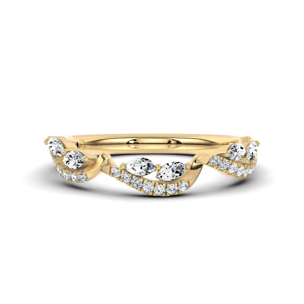 360 degree view of Poise Scalloped Pavé Band by Christian Siriano