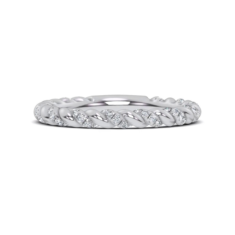 360 degree view of Dorza Twisted Pavé Band