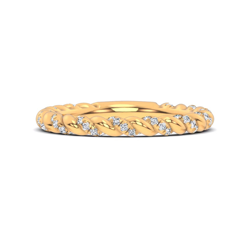 360 degree view of Dorza Twisted Pavé Band