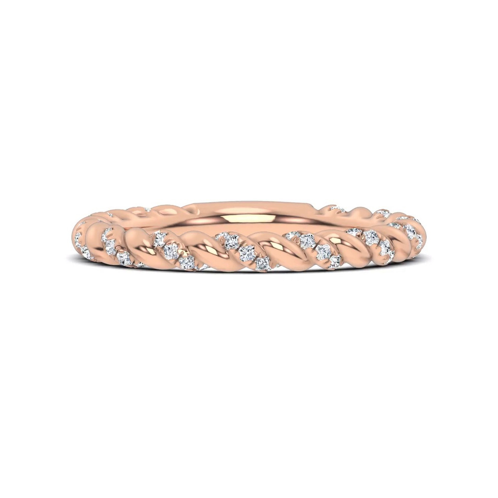 360 degree view of Dorza Twisted Pavé Band