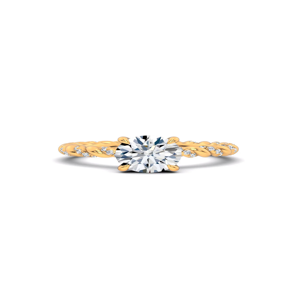 360 degree view of Dorza Twisted Pavé Hidden Halo Engagement Ring