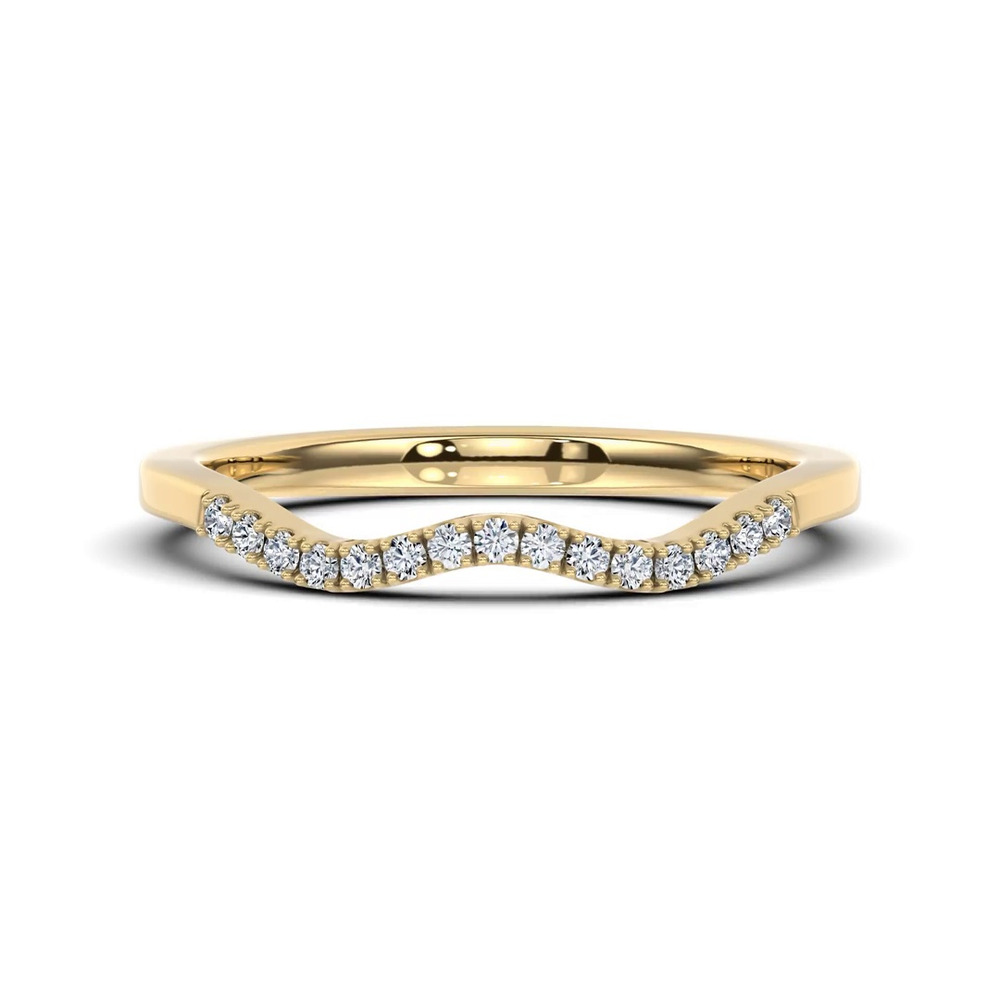360 degree view of Seravine Contour Pavé Band