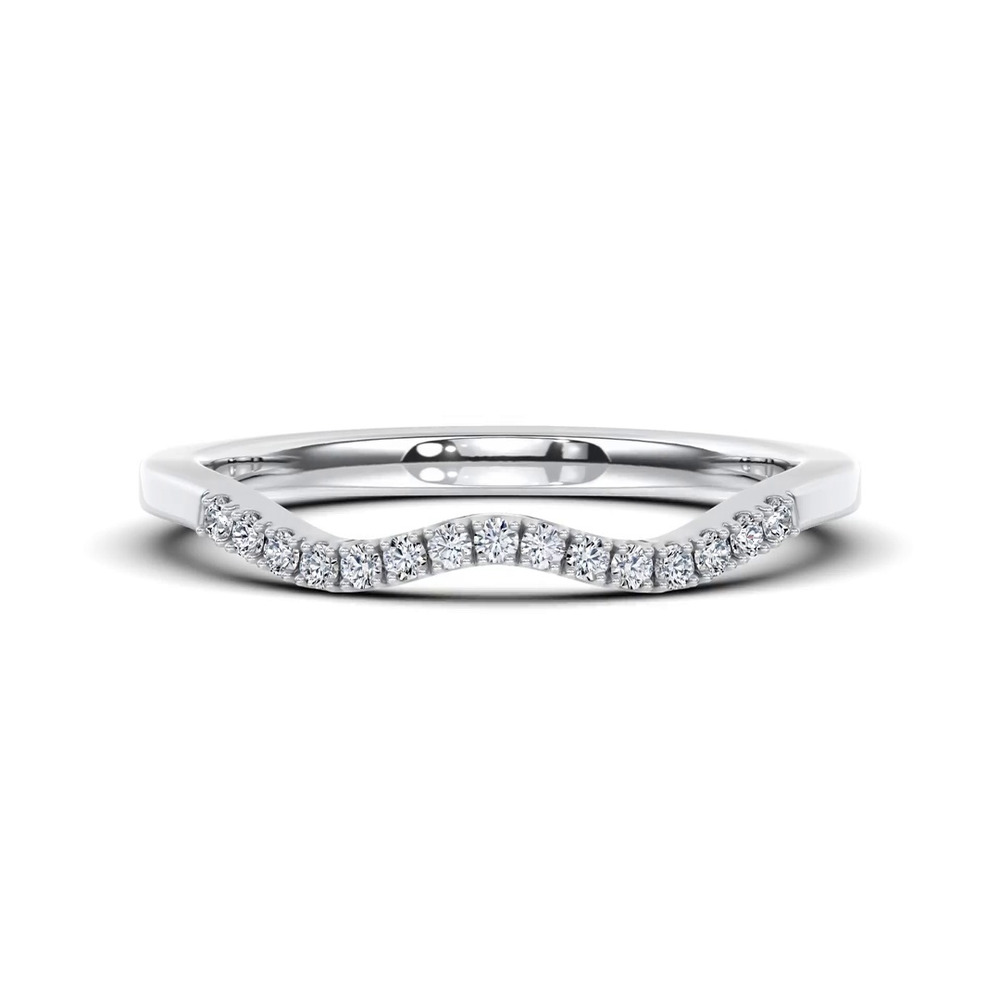 360 degree view of Seravine Contour Pavé Band