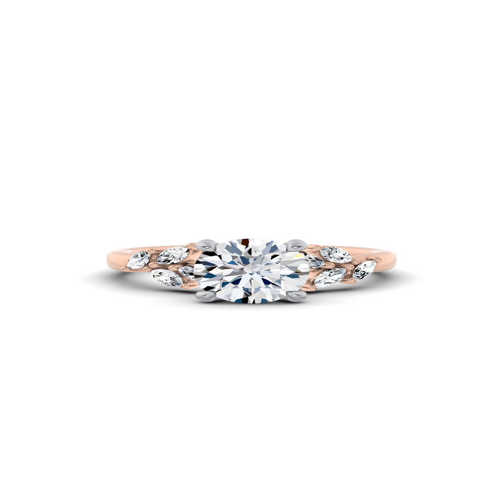 360 degree view of Seravine Leaf Accent Lab Engagement Ring