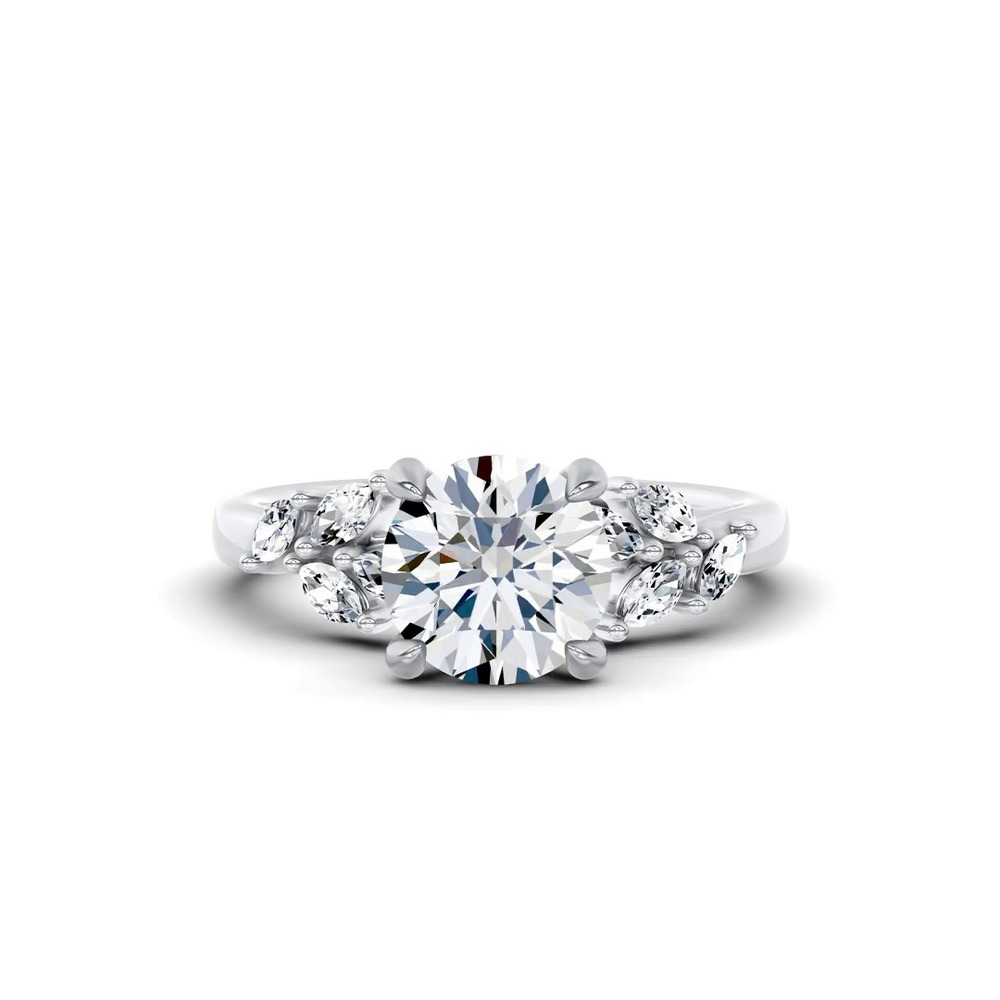 360 degree view of Seravine Leaf Accent Lab Engagement Ring