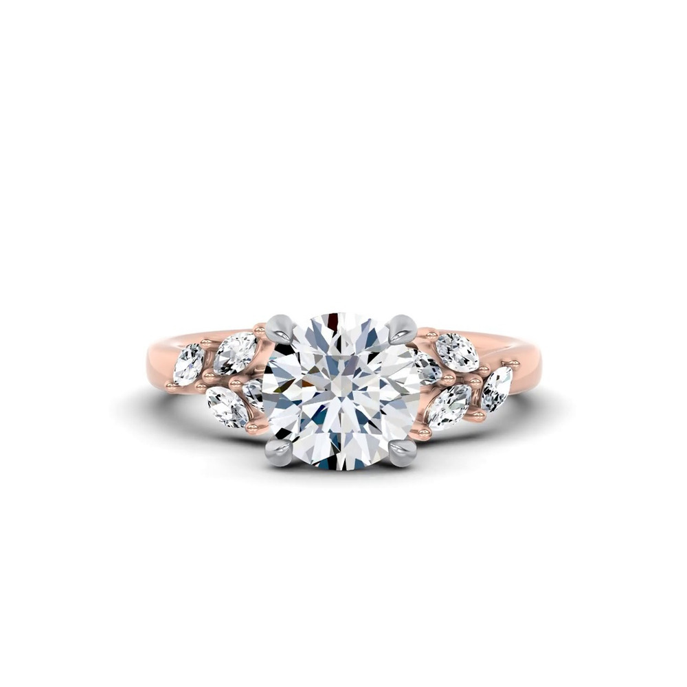 360 degree view of Seravine Leaf Accent Lab Engagement Ring