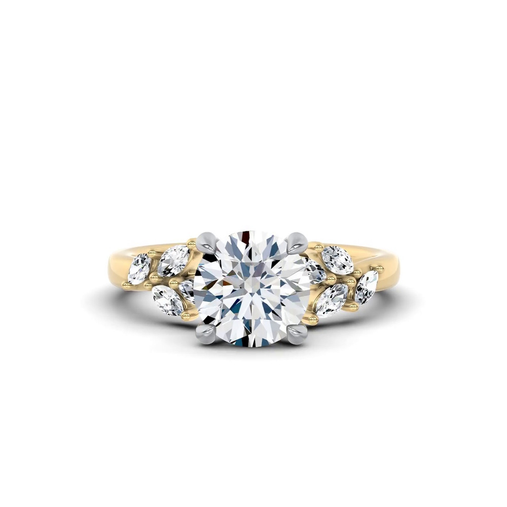 360 degree view of Seravine Leaf Accent Engagement Ring