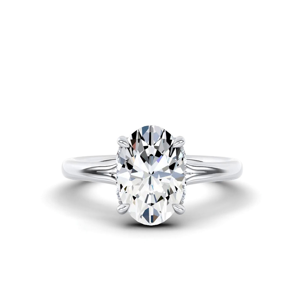 360 degree view of Marcelle Lab Diamond Accent Hidden Halo Engagement Ring