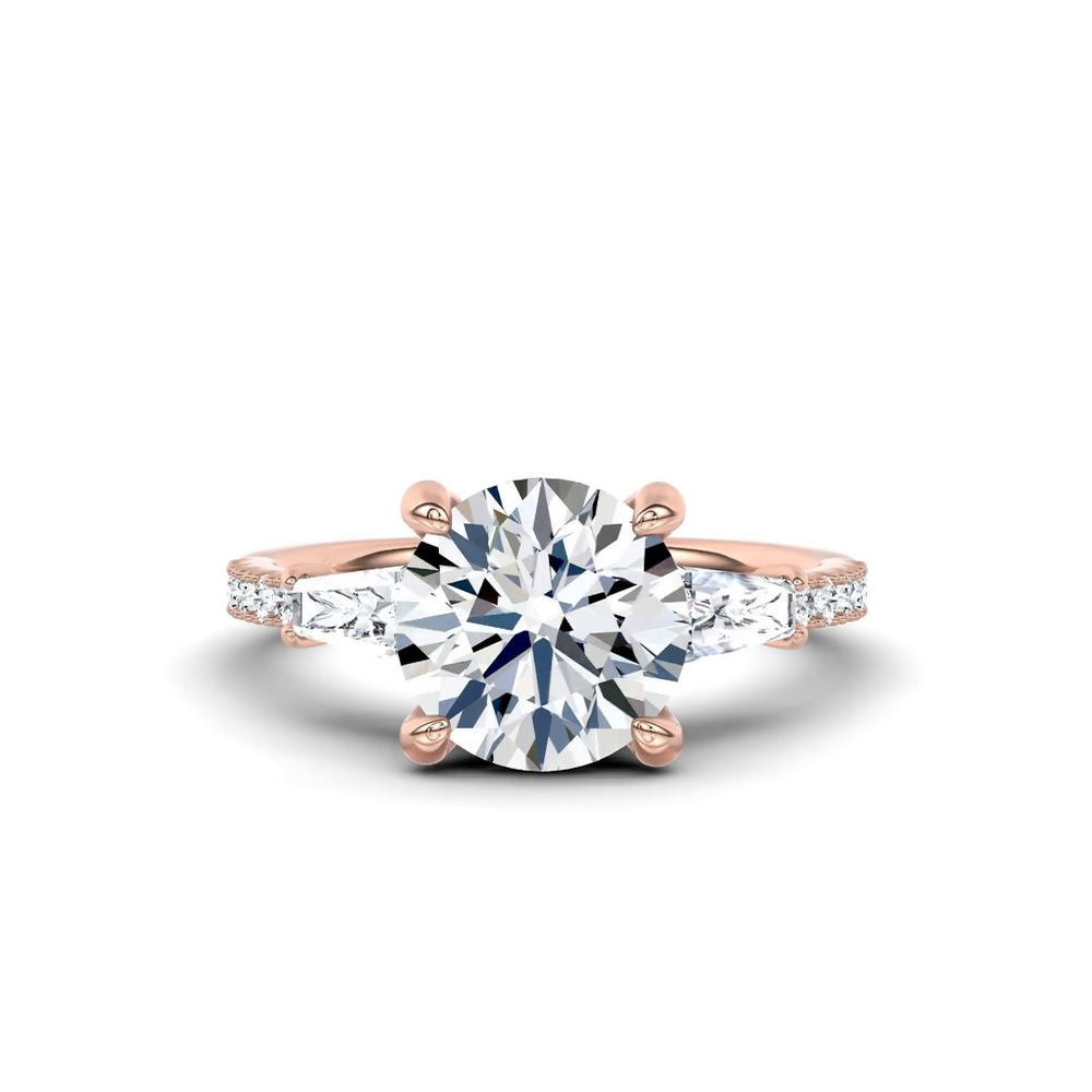 360 degree view of Celestine Tapered Baguette Lab Engagement Ring by Christian Siriano