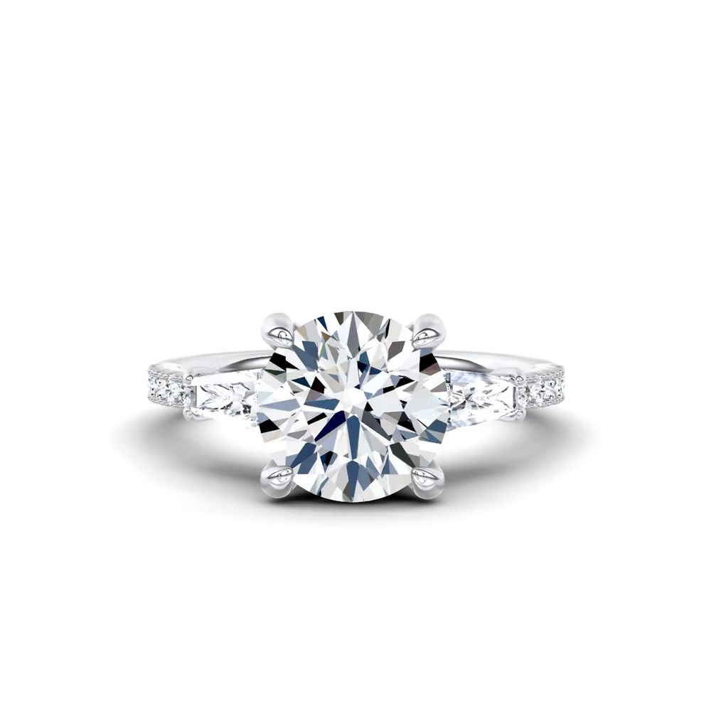 360 degree view of Celestine Tapered Baguette Lab Engagement Ring by Christian Siriano