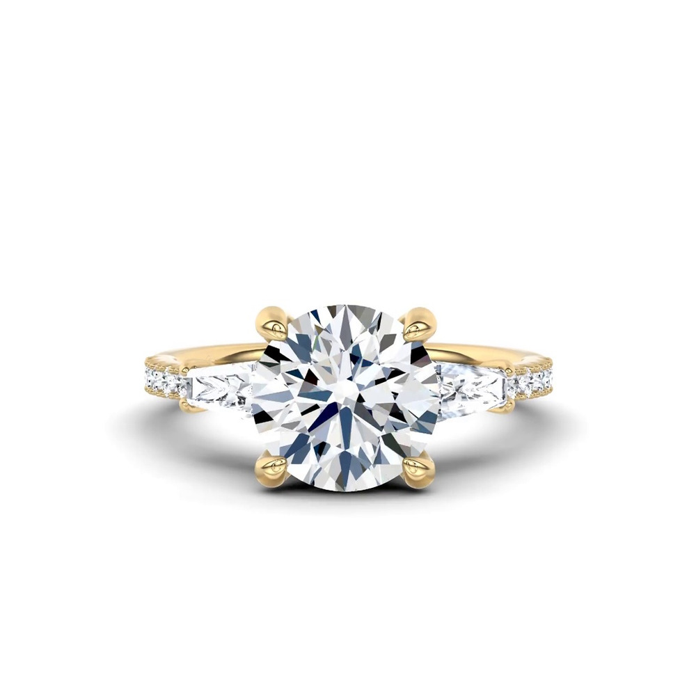360 degree view of Celestine Tapered Baguette Lab Engagement Ring by Christian Siriano