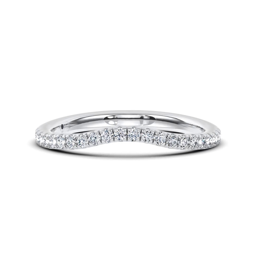360 degree view of Serenade Contoured Pavé Band by Christian Siriano