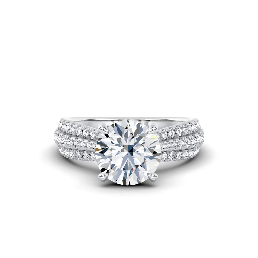 360 degree view of Serenade Petal Pavé Lab Engagement Ring by Christian Siriano