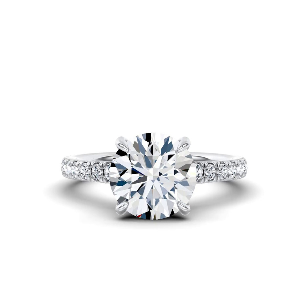 360 degree view of Gilded Glow Pavé Lab Engagement Ring by Christian Siriano