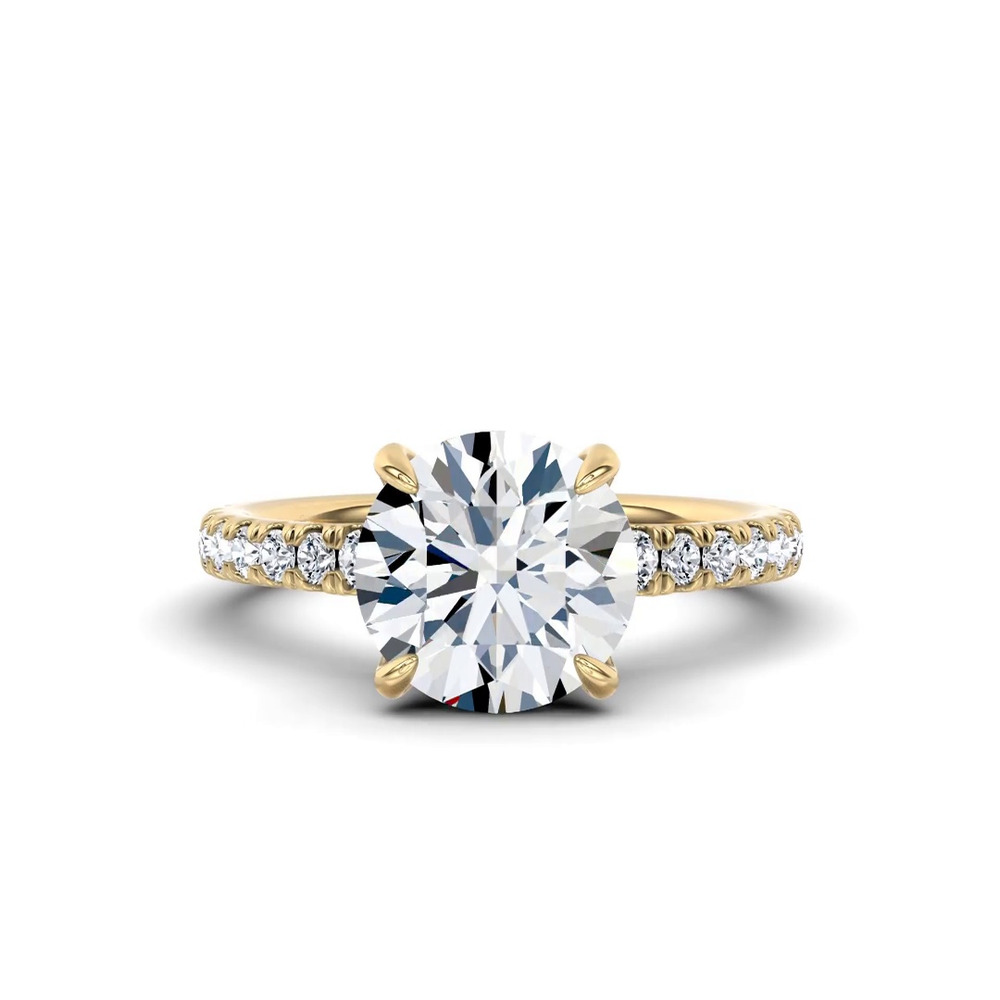 360 degree view of Gilded Glow Pavé Lab Engagement Ring by Christian Siriano