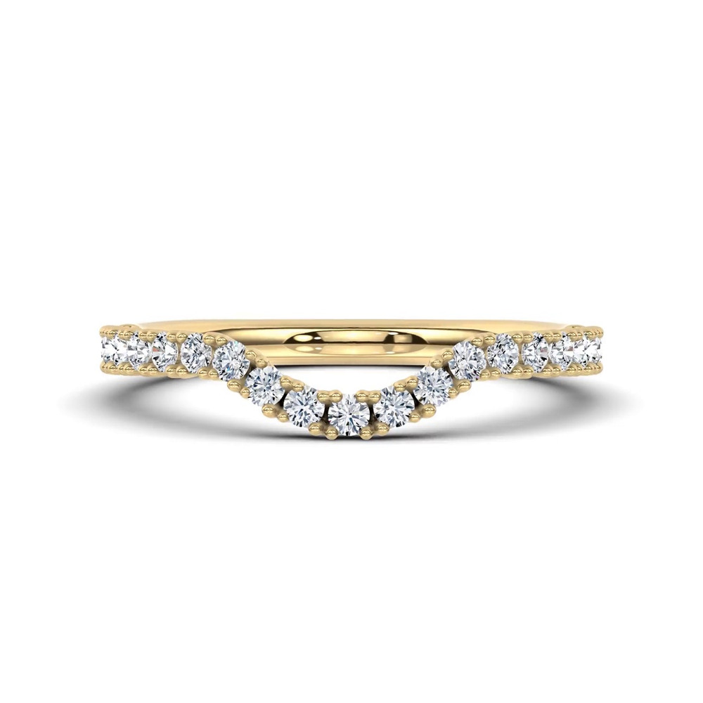 360 degree view of C‑Prong Curved Pavé Lab Band by Christian Siriano