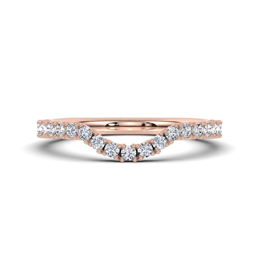 360 degree view of C‑Prong Curved Pavé Band by Christian Siriano
