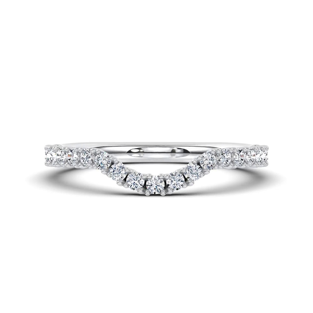 360 degree view of C‑Prong Curved Pavé Lab Band by Christian Siriano
