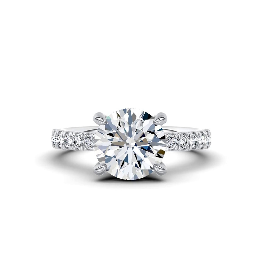 360 degree view of Moonlit Veil Pavé Lab Engagement Ring by Christian Siriano