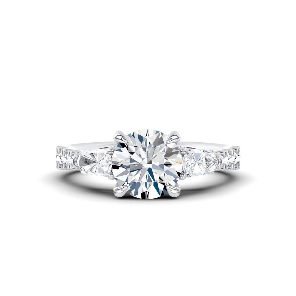 360 degree view of Ondina Pavé Lab Diamond Engagement Ring by Christian Siriano