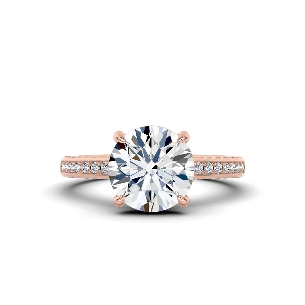 360 degree view of Colvivre Pink Hidden Halo Engagement Ring by Christian Siriano