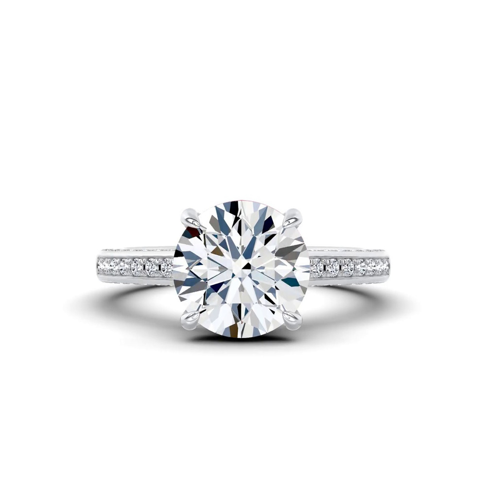360 degree view of Colvivre Pink Hidden Halo Engagement Ring by Christian Siriano