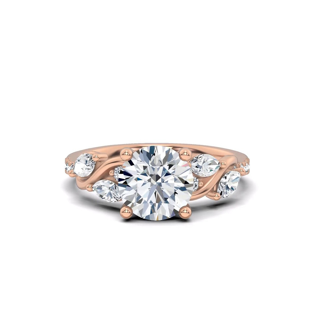 360 degree view of Hayden Curved Vine Lab Engagement Ring