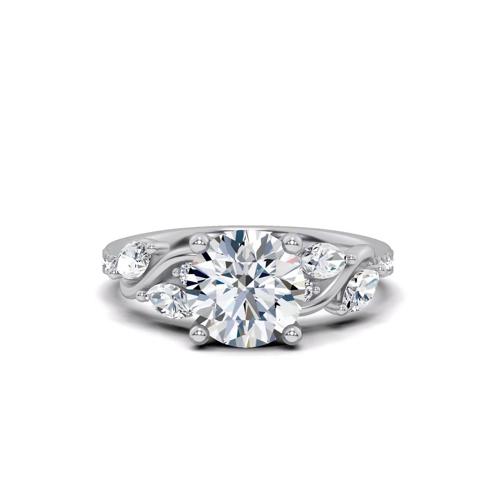 360 degree view of Hayden Curved Vine Lab Engagement Ring