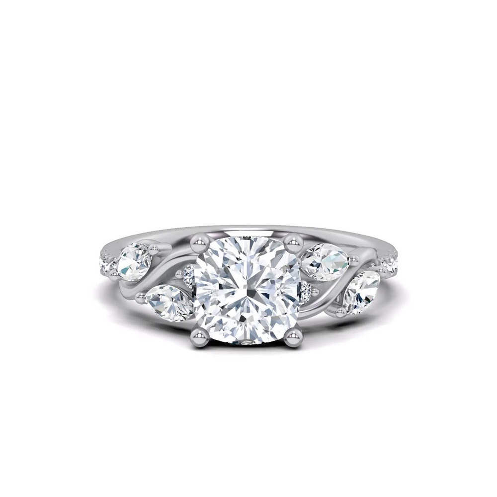 360 degree view of Hayden Curved Vine Lab Engagement Ring