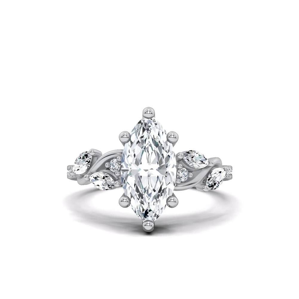 360 degree view of Hayden Curved Vine Lab Engagement Ring