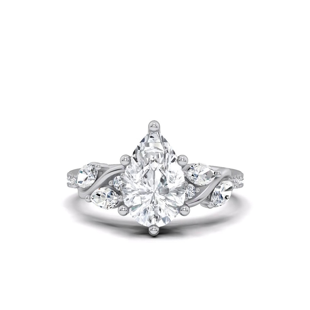 360 degree view of Hayden Curved Vine Lab Engagement Ring