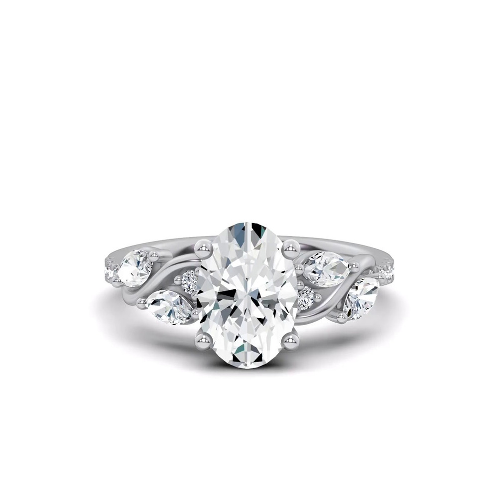 360 degree view of Hayden Curved Vine Lab Engagement Ring
